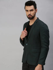 Men Green Solid Party Blazers-SOBLZ256-Green