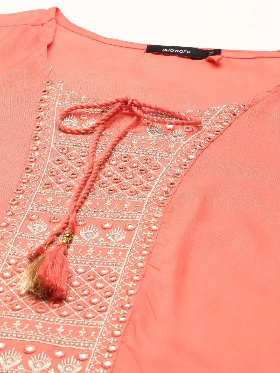 Pink Printed Polyester Kurta | Indian Kurtas for Ladies