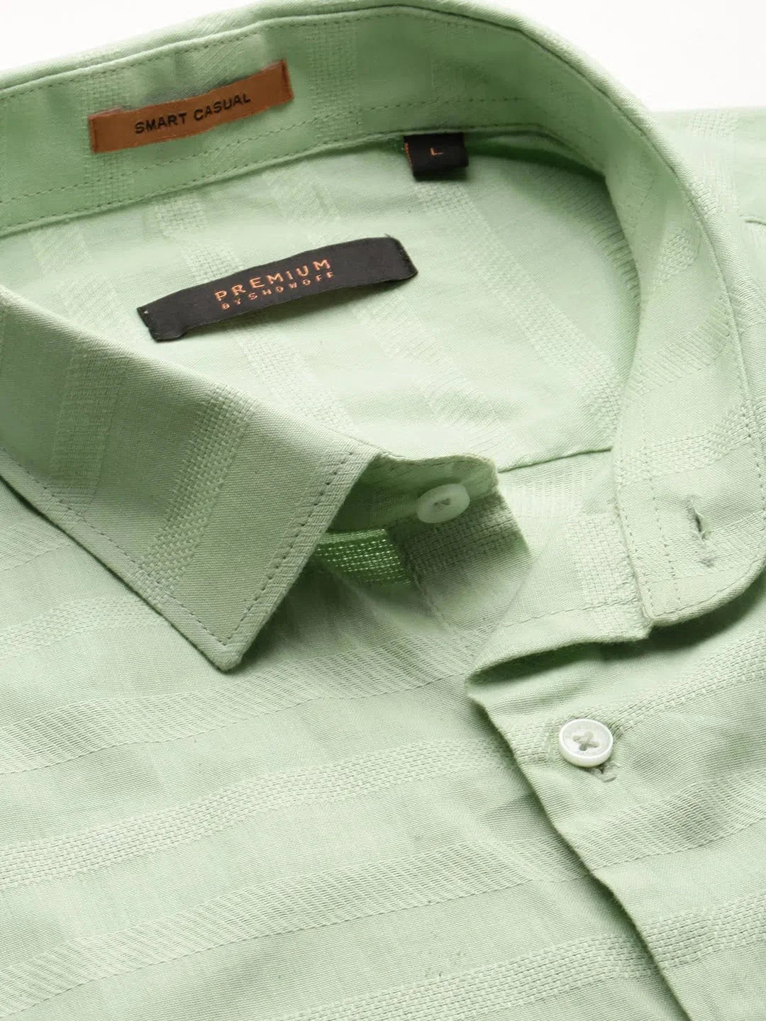 Green Striped Cotton Mens Shirt - Stylish Casual Shirts Online