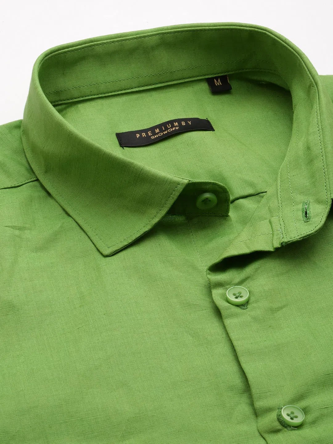 Wholesale Men Green Solid Casual Shirt