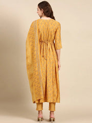 Women's Mustard Printed Kurta SetKC-968-Mustard