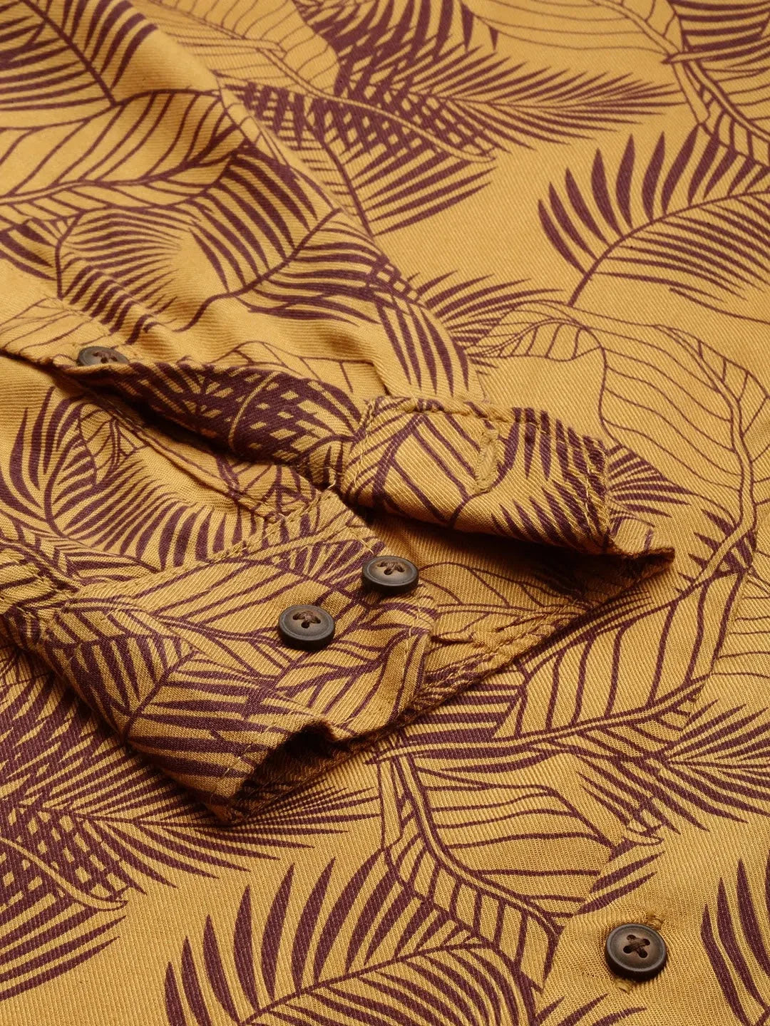 Yellow Printed Mens Shirt - Viscose Casual Shirt | DesiQlo