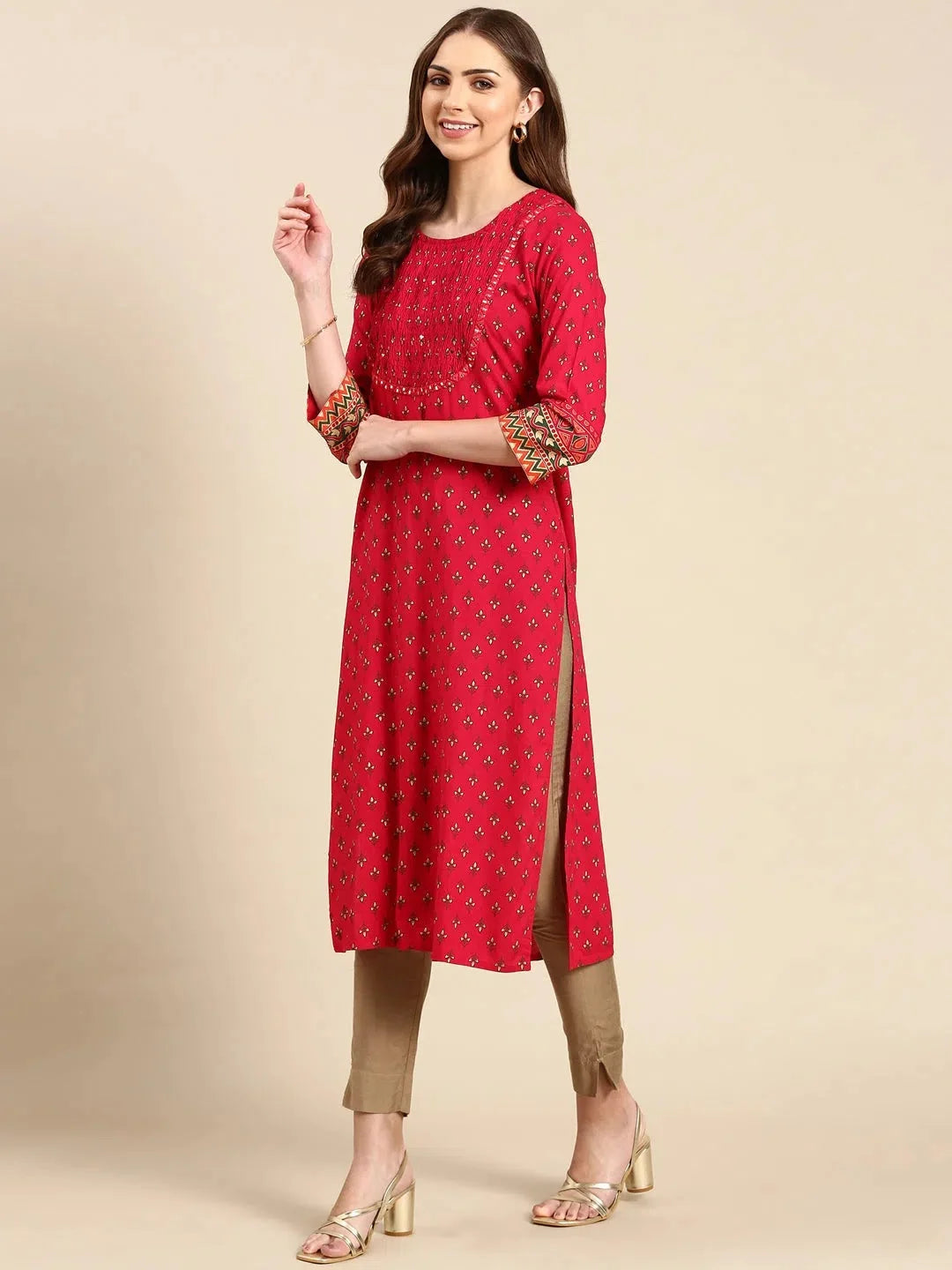 Black Printed Cotton Kurta - Women's Indian Kurta Collection: Style