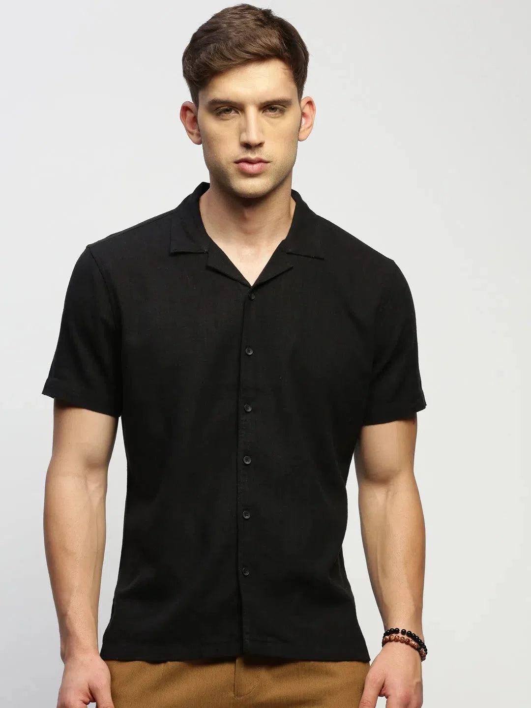 Black Solid Mens Shirt - DesiQlo Stylish Cotton Shirt