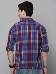 Men Blue Checked Casual Shirt-RUGGEDCHECKS-4166-Blue