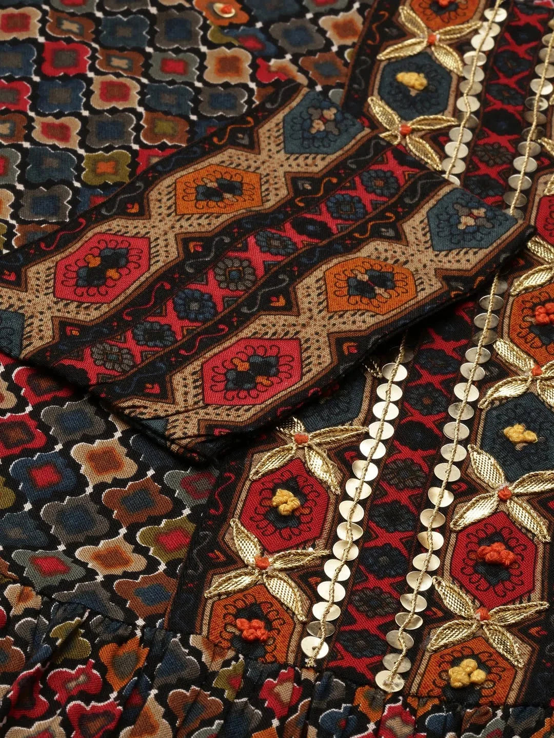 Multicolour Printed Cotton Anarkali Kurti | DesiQlo