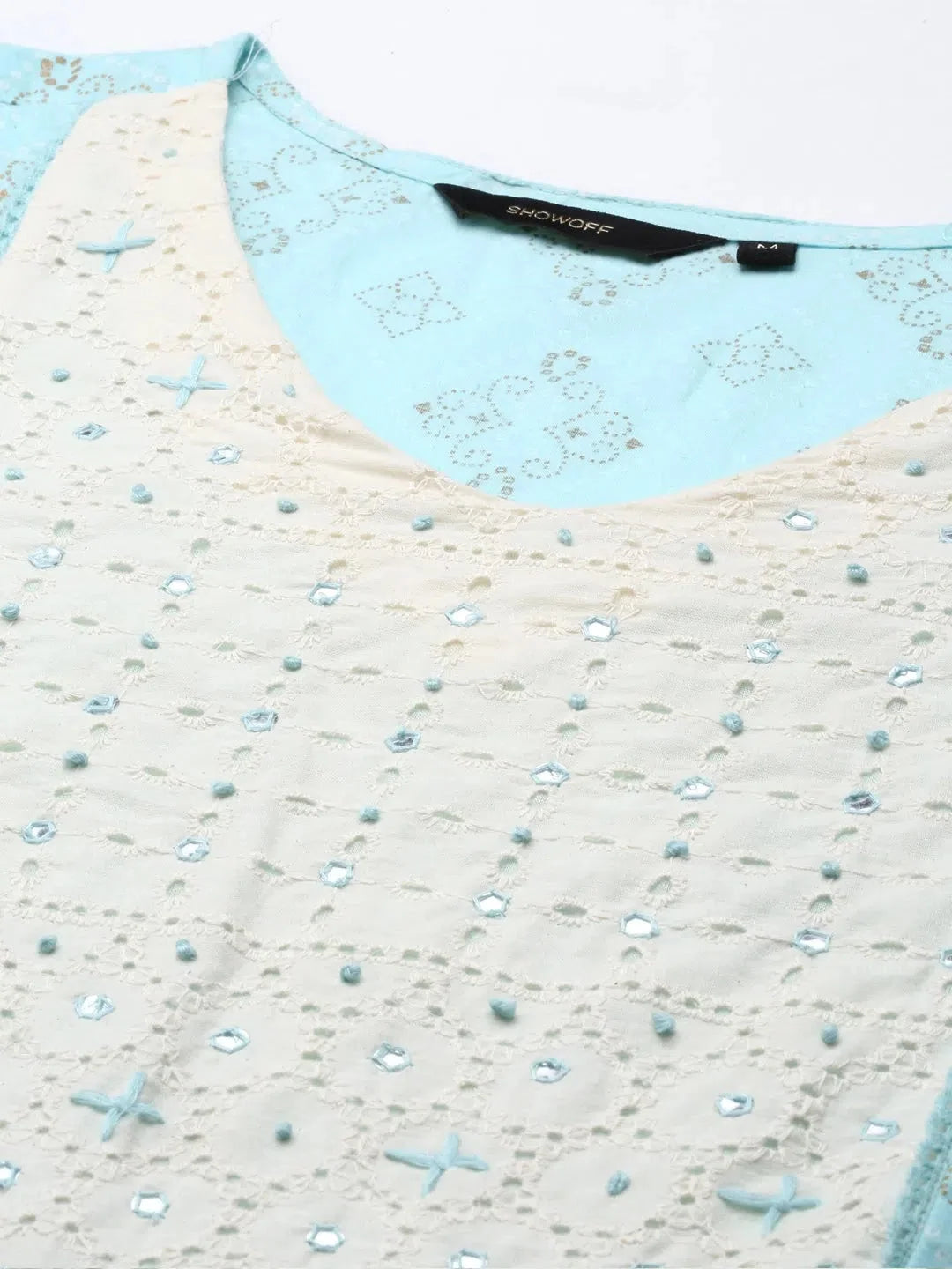 Blue Printed Cotton Women's Kurta Set | Bandhini Design