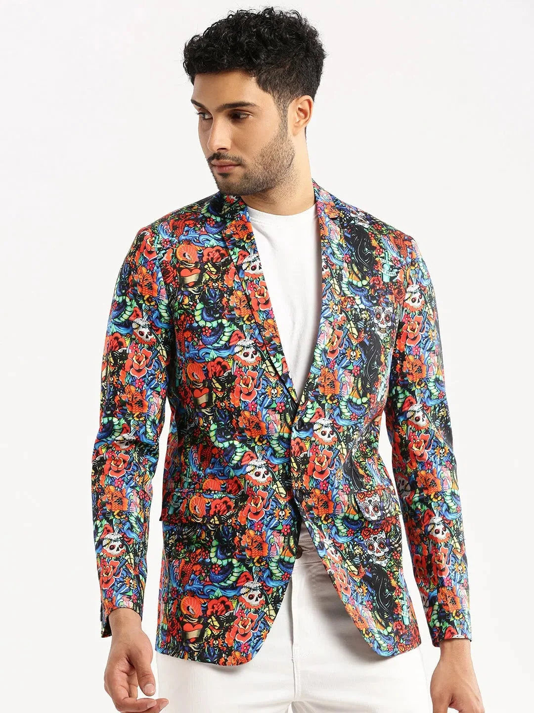 Multi Printed Men's Ethnic Wear Blazer | DesiQlo