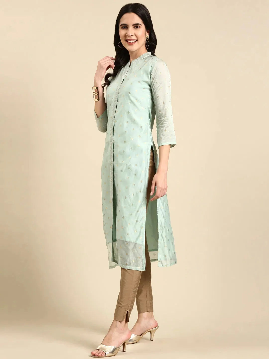 Sea Green Printed Kurta - Buy Indian Kurta Ladies Online