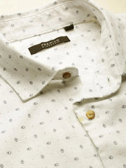 Men White Printed Casual Shirt-REPLAYPRINTSLINEN-3461-White