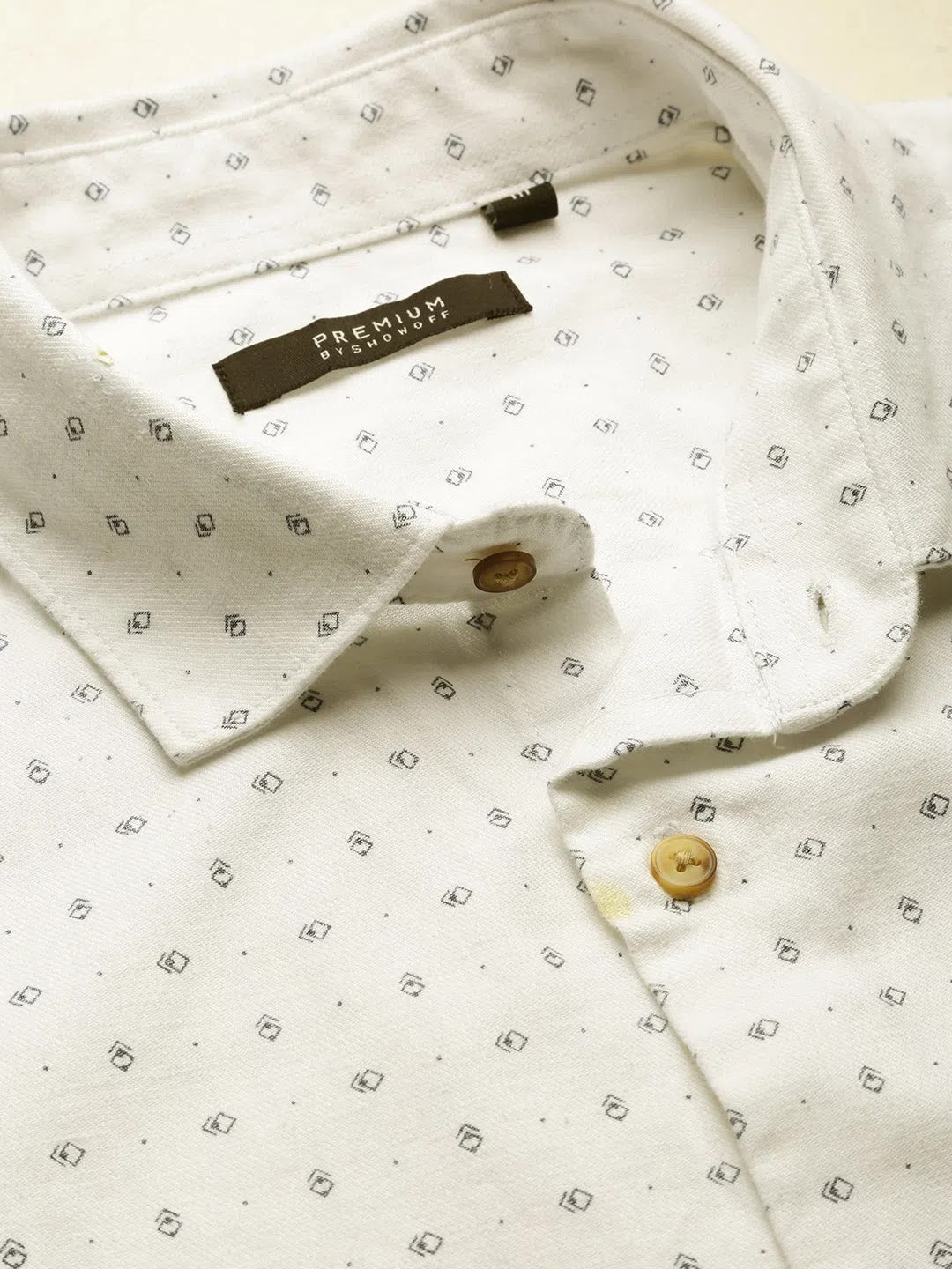 Men's White Printed Linen Shirt | DesiQlo Casual Beach Shirts