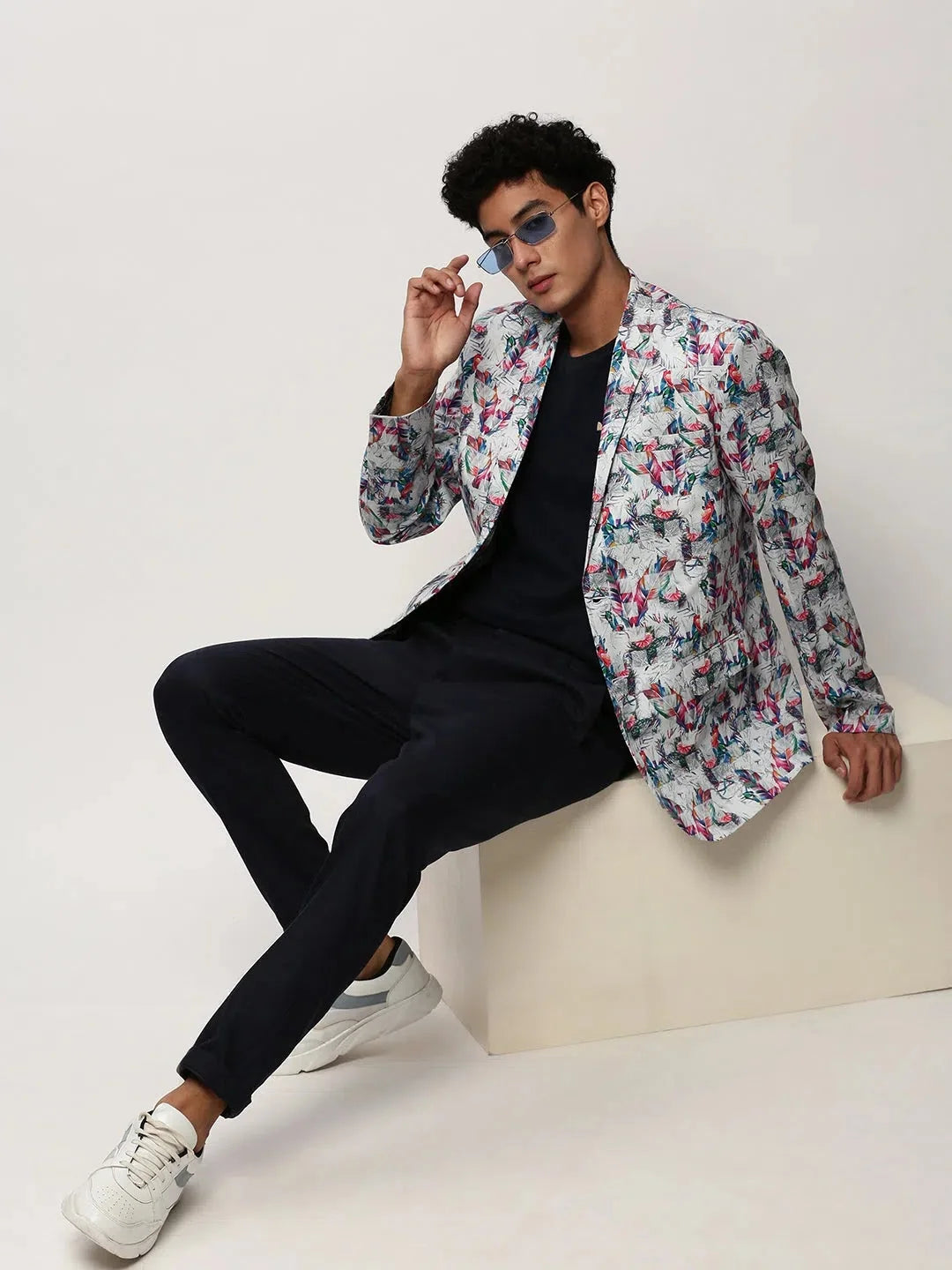 White Printed Nehru Jacket | Stylish Men's Ethnic Wear
