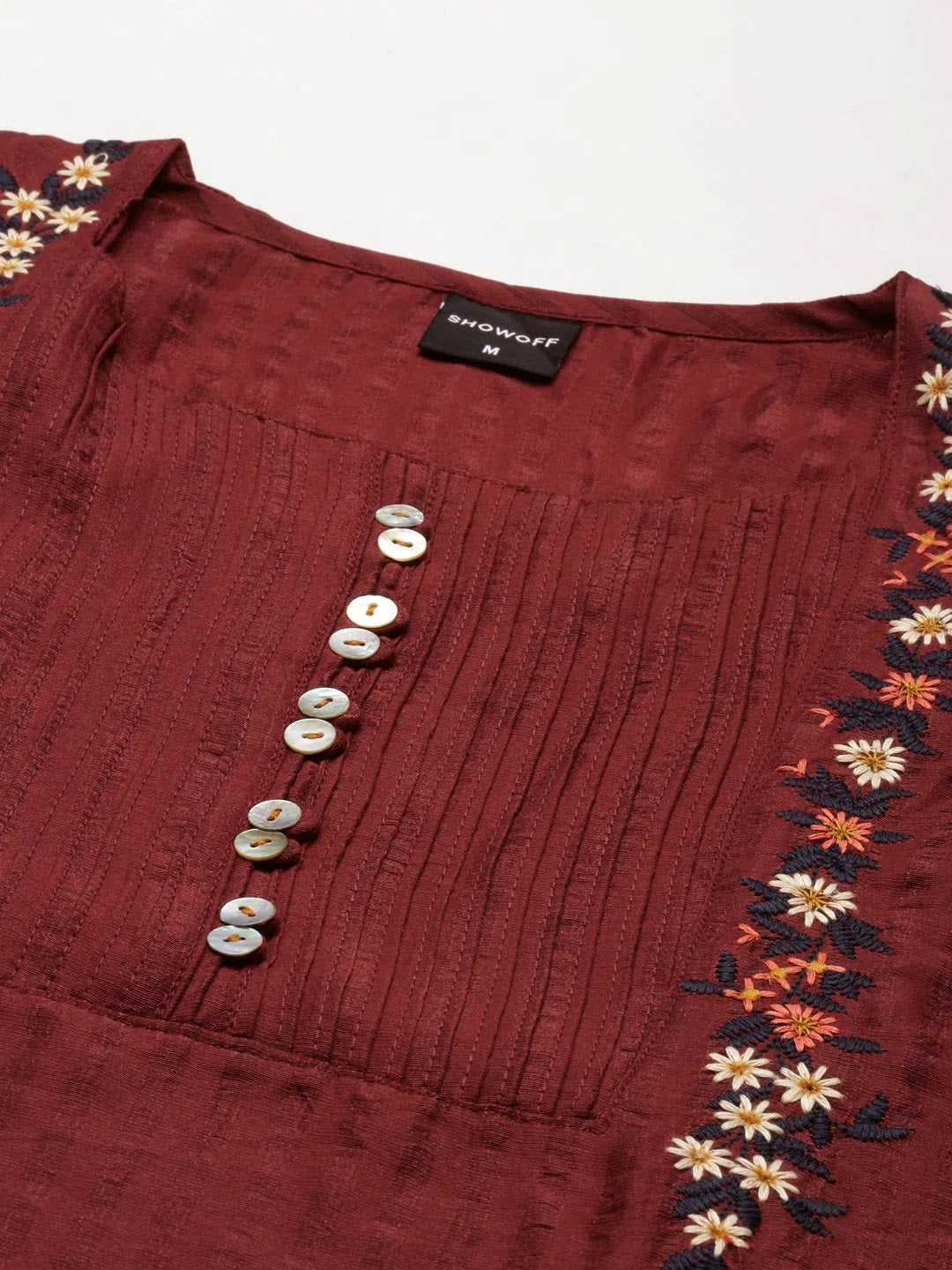 Magenta Striped Indian Kurta for Women - DesiQlo Cotton Kurtis