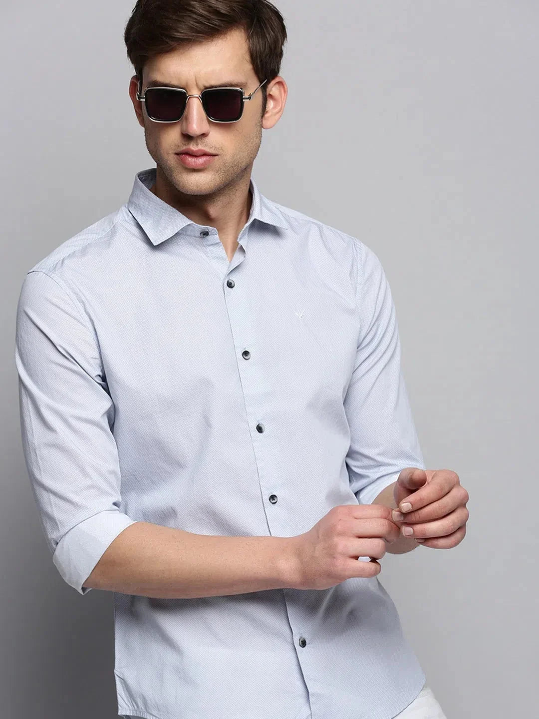 Men's White Printed Shirt - Casual Cotton Printed Shirt