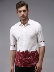 Men White Solid Casual Shirt-LARGEPRINT-1666-White
