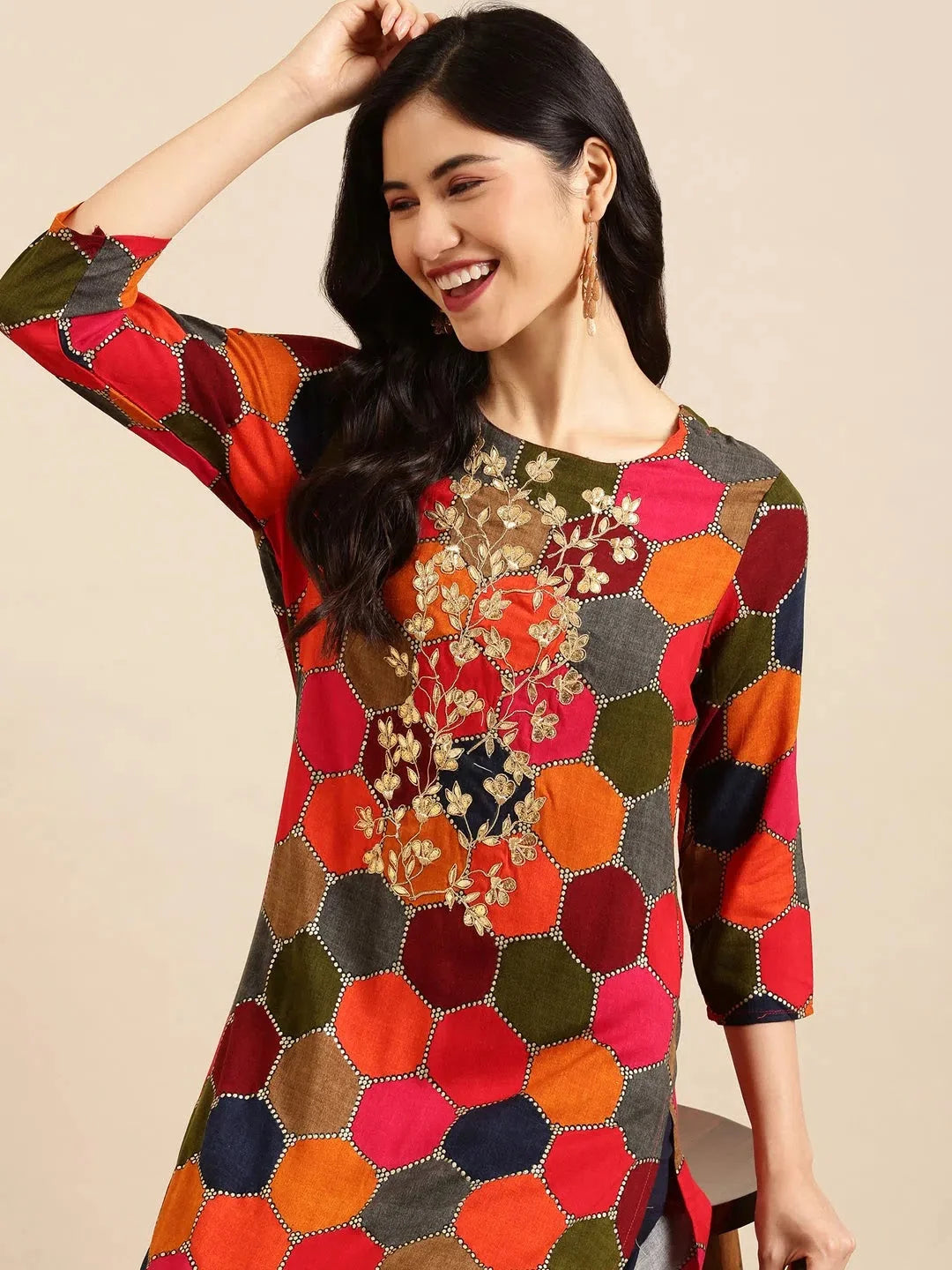 Multi Printed Kurta Set | Women's Cotton Indian Kurta Sets