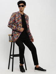 Men Multi Printed Blazer-SOBLZ-84-2-Multi