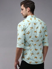 Men Green Printed Casual Shirt-EASTIONPRINT-1419-Seagreen