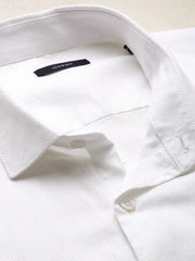 Men White Solid Casual Shirt-PARXPLAINDOBBY-3148-White