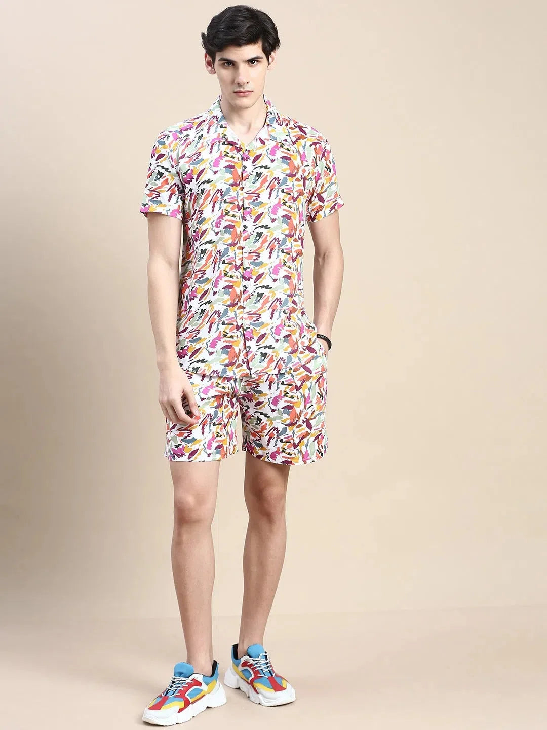 Men's White Printed Casual Co ord Set | Mens Tw | Premium Quality