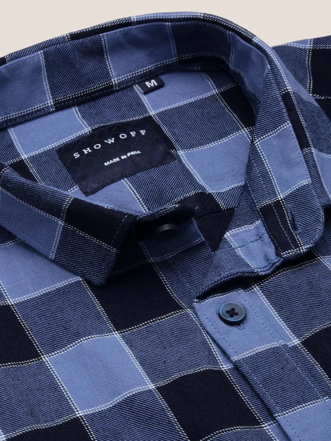 Shop Blue Checked Mens Shirt | Casual Cotton Shirt by DesiQlo