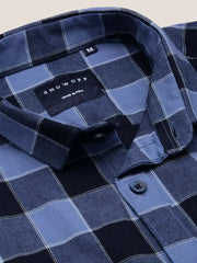 Men Blue Checked Casual Shirt-SOMNIUMCHECKS-2004-Blue