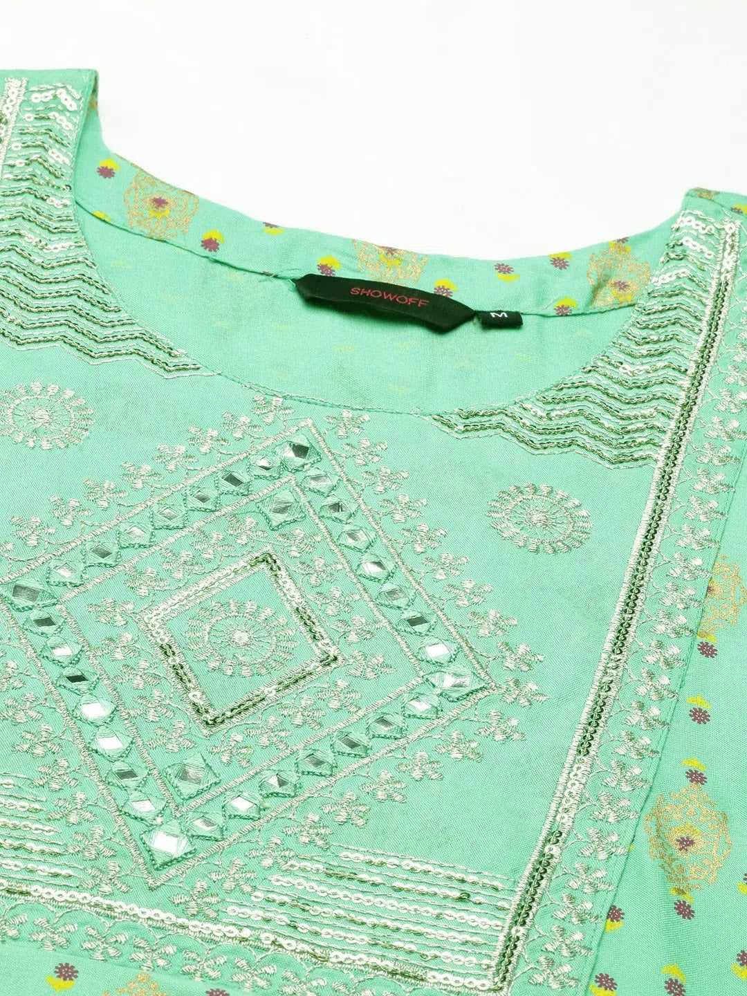 Green Printed Anarkali Kurta - Women's Anarkali Kurtis Online