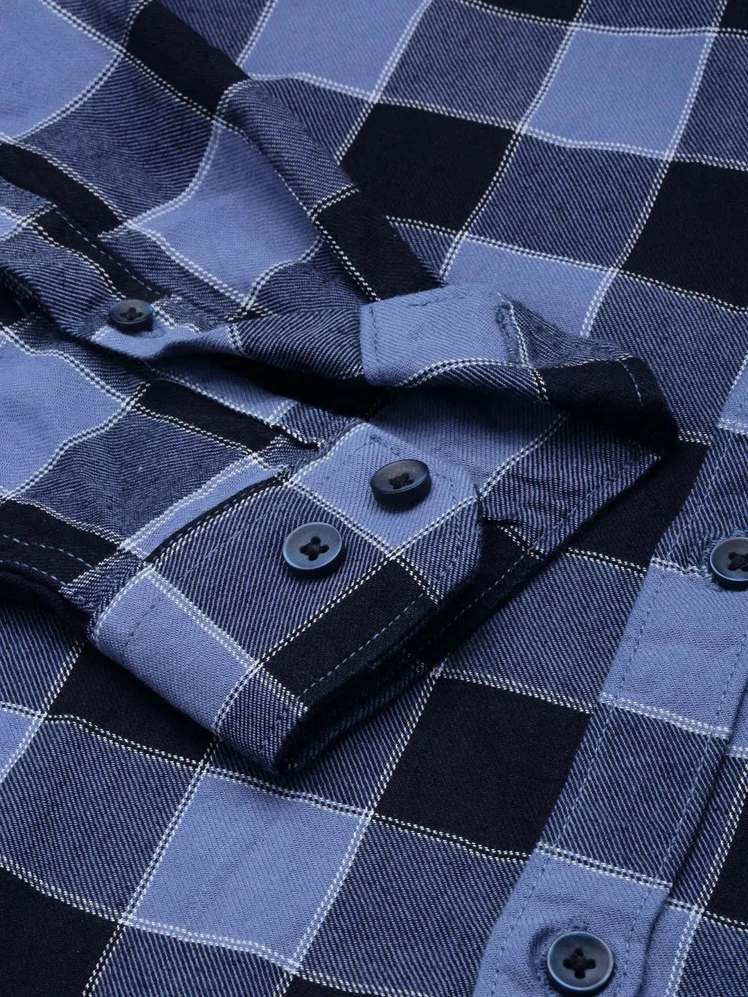 Shop Blue Checked Mens Shirt | Casual Cotton Shirt by DesiQlo