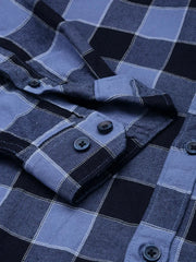 Men Blue Checked Casual Shirt-SOMNIUMCHECKS-2004-Blue