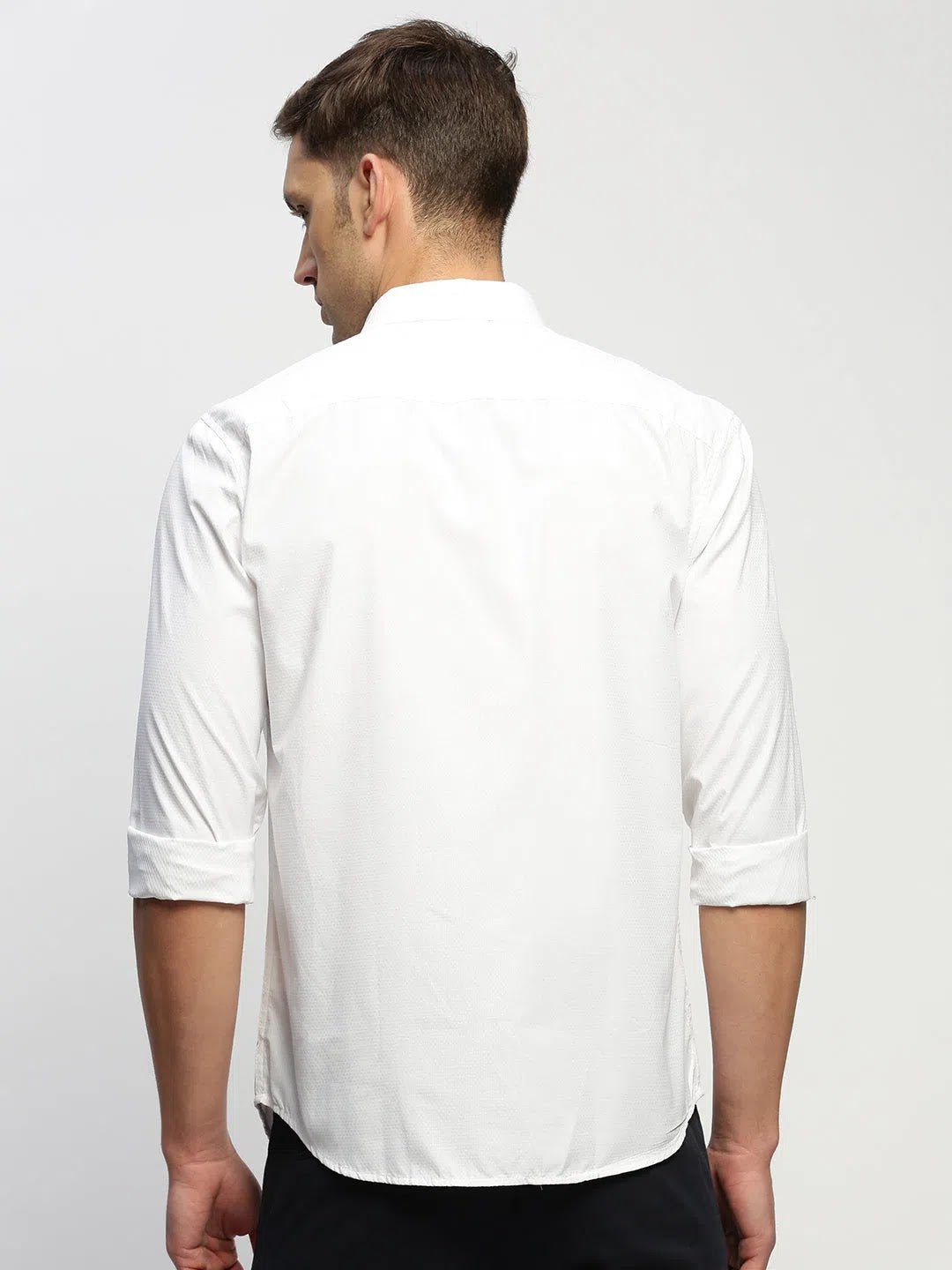 Men's Solid White Cotton Shirt | DesiQlo Classic Design