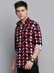 Men White Printed Casual Shirt-BESTCOLOURPRINT-4113-White