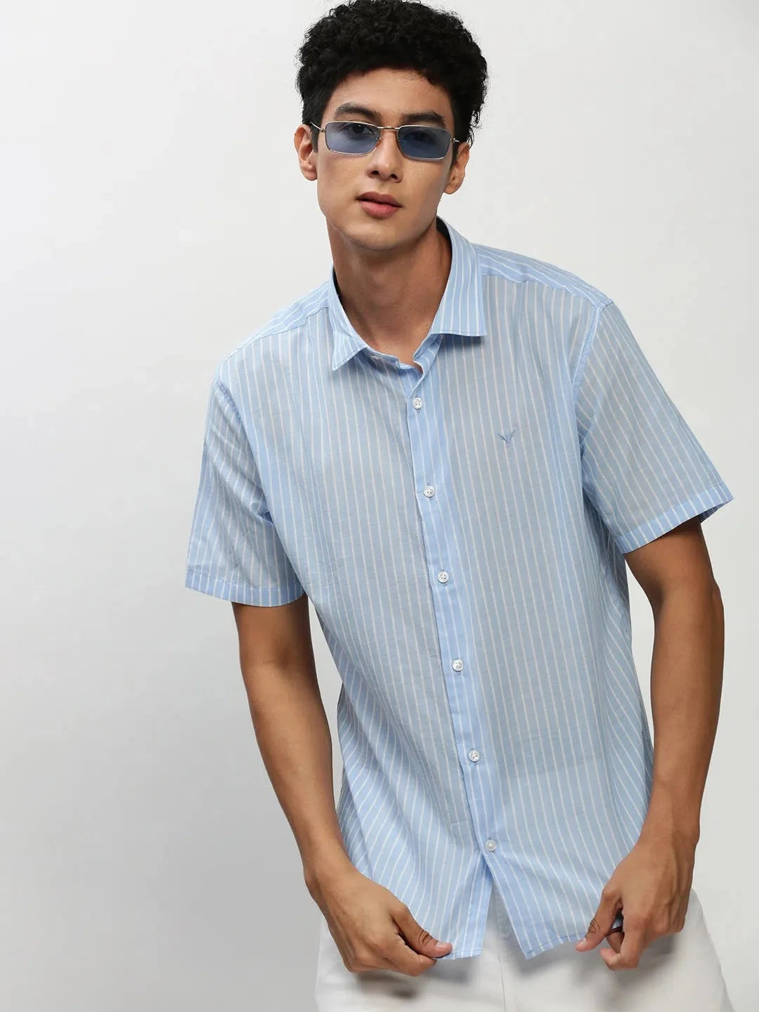 Men Blue Striped Casual Casual Shirts-JOYOSTRIPE-74-Blue