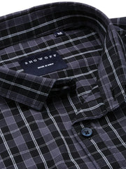 Men Black Checked Casual Shirt-SOMNIUMCHECKS-2005-Black