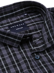 Men Black Checked Casual Shirt-SOMNIUMCHECKS-2005-Black