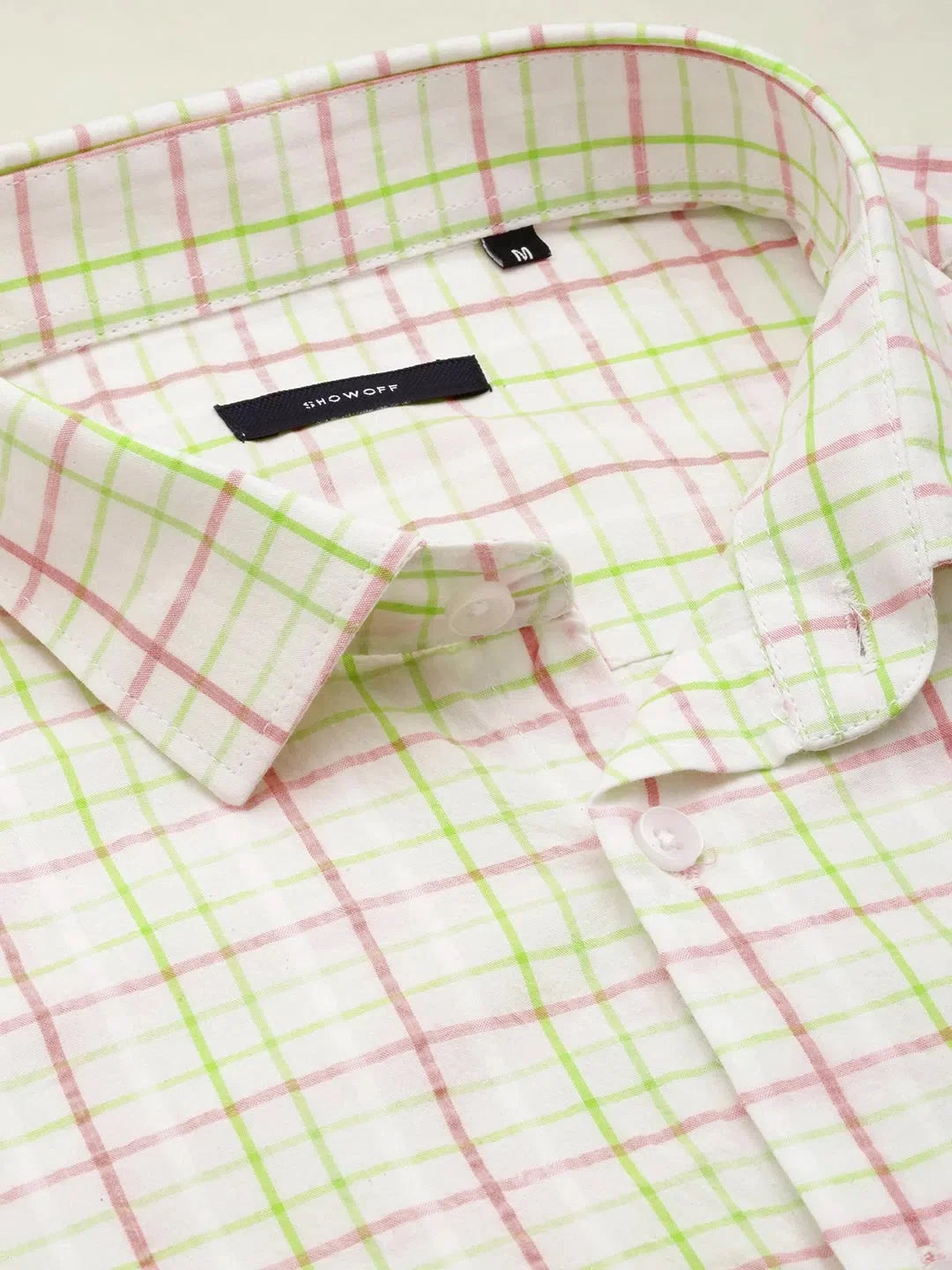 Trending White Checked Mens Shirt - DesiQlo Cotton Casual Shirt