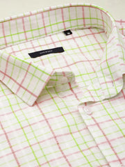 Men White Checked Casual Shirt-PEISKOSCHECKS-3423-White