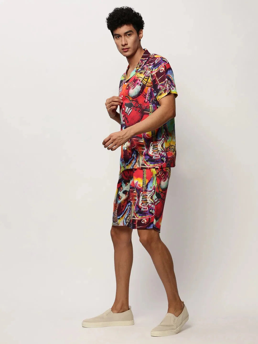 Men's Coral Printed Co ord Sets | Casual Cotton Two Piece Sets