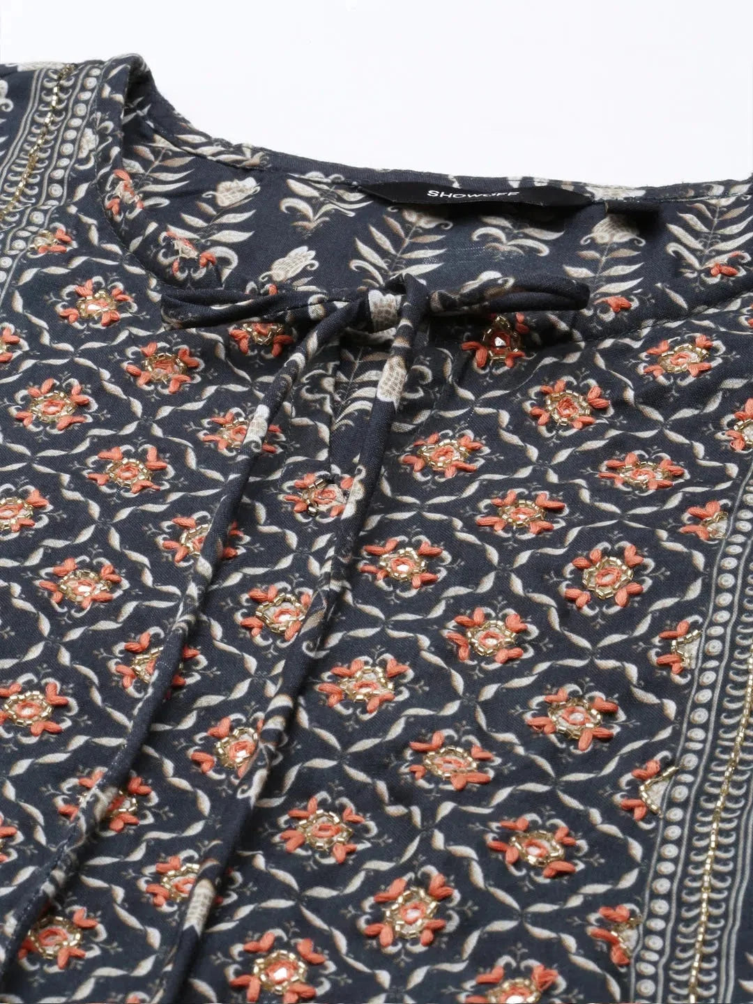 Green Printed Cotton Kurta Set | Women's Designer Kurta Sets