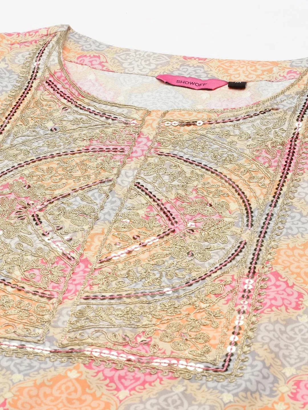 Pink Colourblock Cotton Kurta Set | Designer Kurta Sets