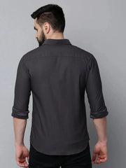 Men Grey Solid Casual Shirt-SHOPPEIMPORT-5232-Grey