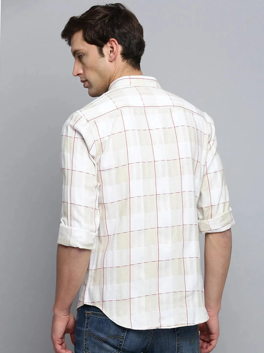 White Checked Mens Shirt - Cotton Casual & Formal Shirts