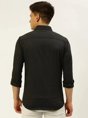 Men Black Printed Casual Shirt-FLIORIONIEPRINT-3554-Black