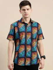 Men Multi Graphics Casual Shirt-GALLERLA-1737-Multi
