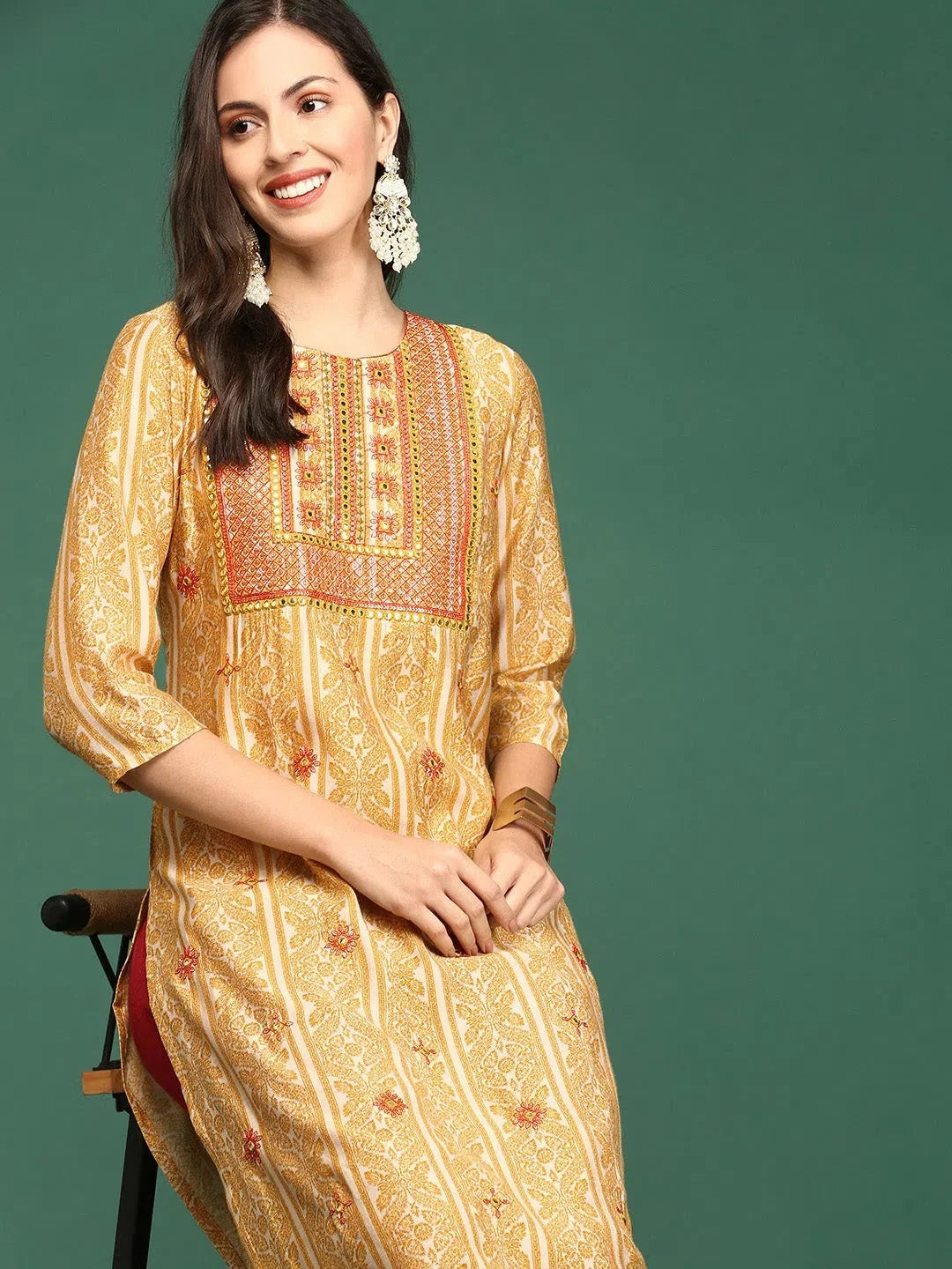 Mustard Solid Kurta for Women | Modern Indian Kurta Design