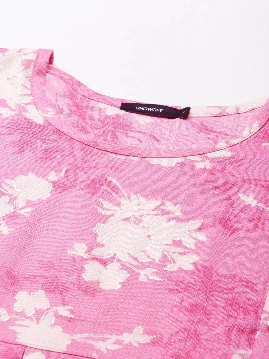 Pink Printed Anarkali Kurti for Women | Viscose Fabric