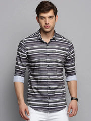 Men Green Striped Casual Shirt-JAVISTRIPES-2092-1-Olive
