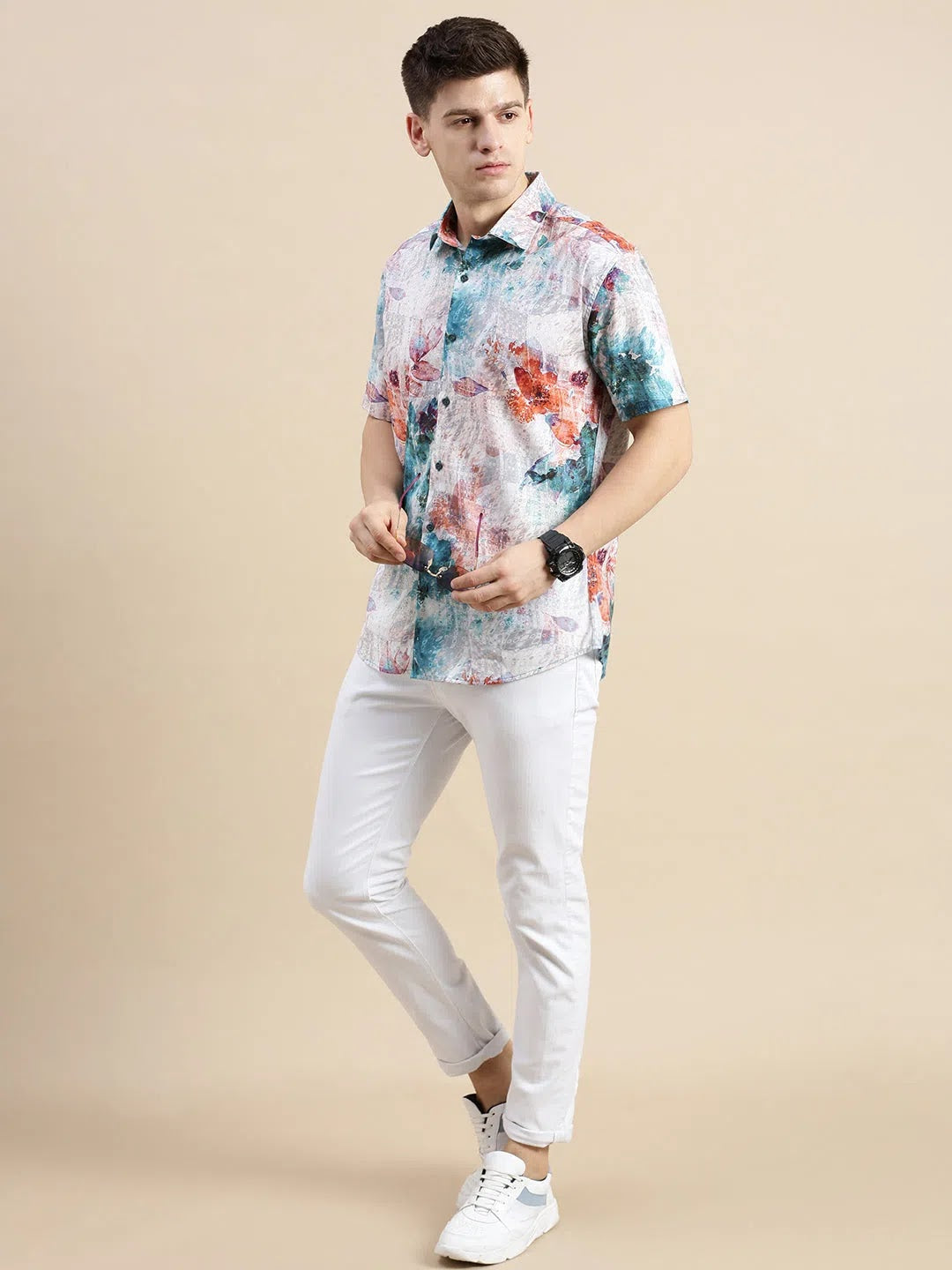 Mens Multi Floral Printed Shirt - DesiQlo Beach Shirts