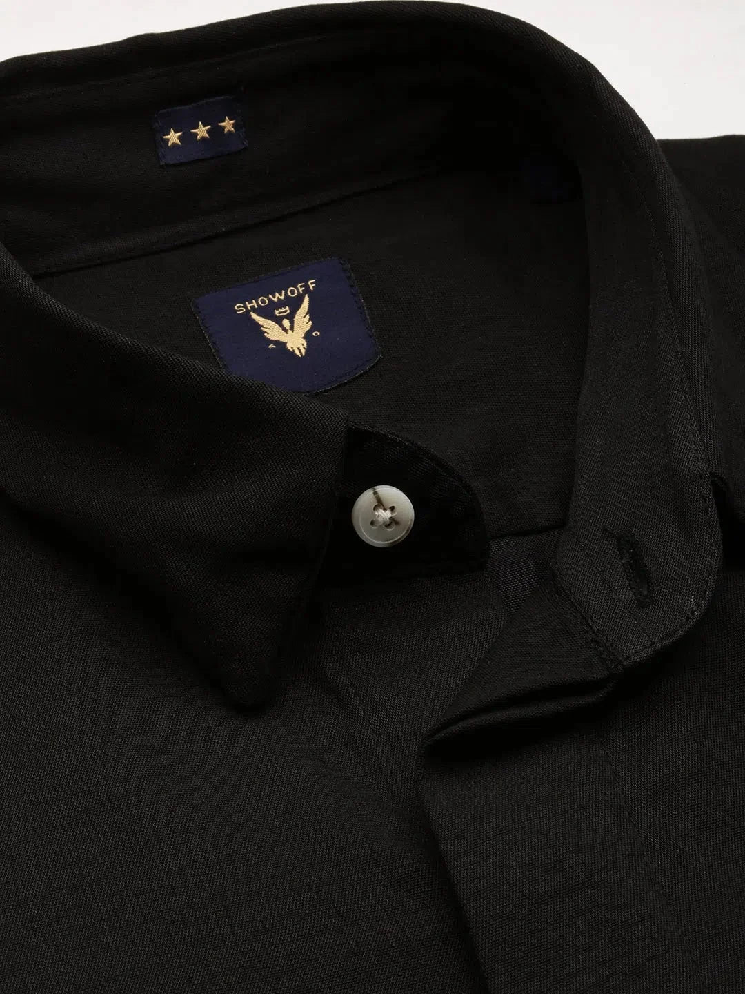 Black Solid Mens Shirt - Casual Cotton Shirt by DesiQlo