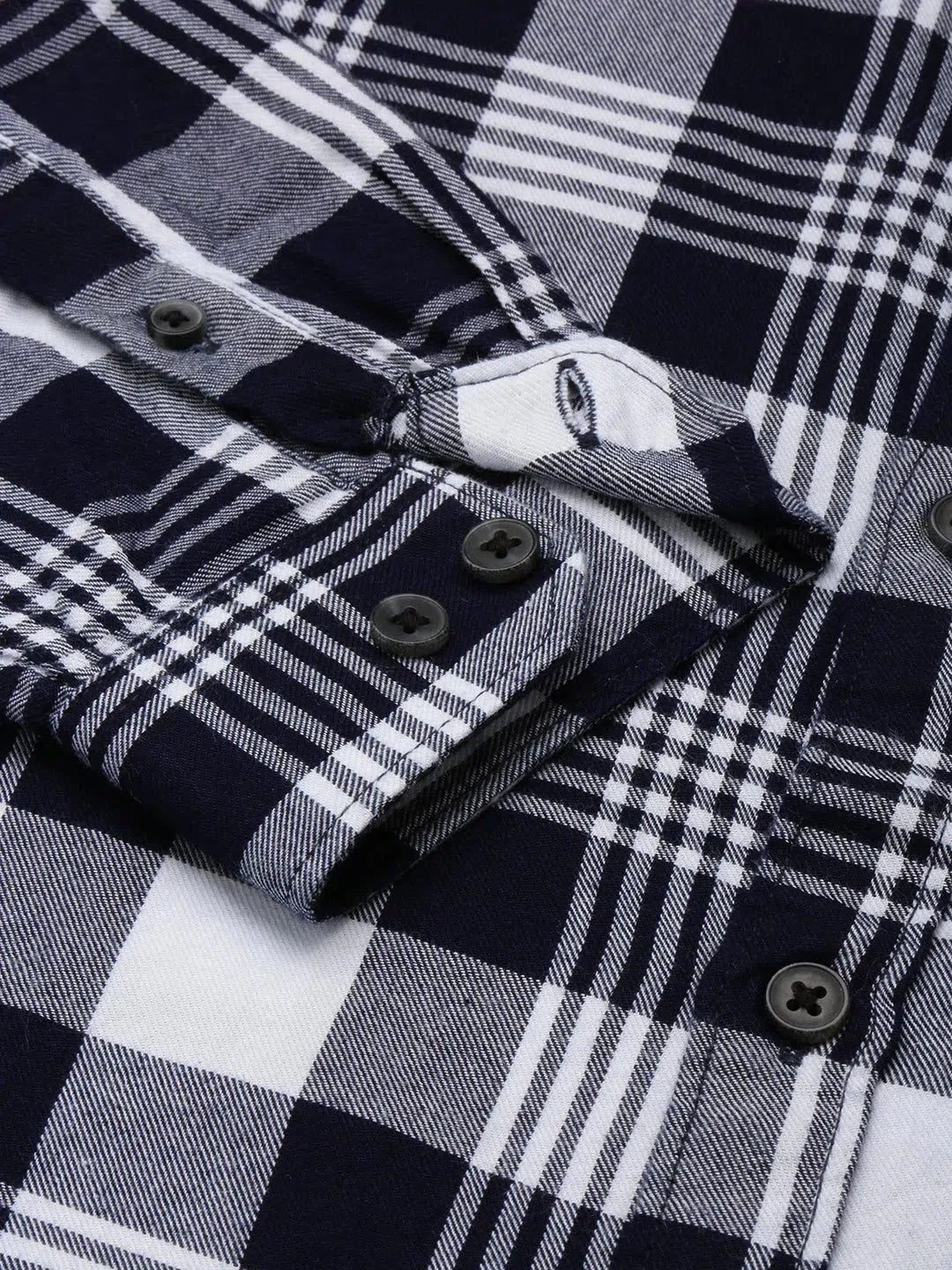 Stylish Navy Checked Mens Shirt - DesiQlo Cotton Casual Shirt