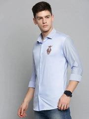 Men Blue Striped Casual Shirt-STYLISHSTRIPE-3495-Blue